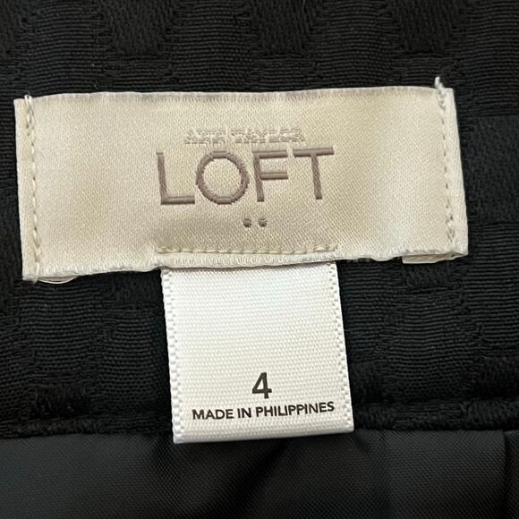 Ann Taylor Loft Black Textured Skirt Size 4 - Picture 9 of 10